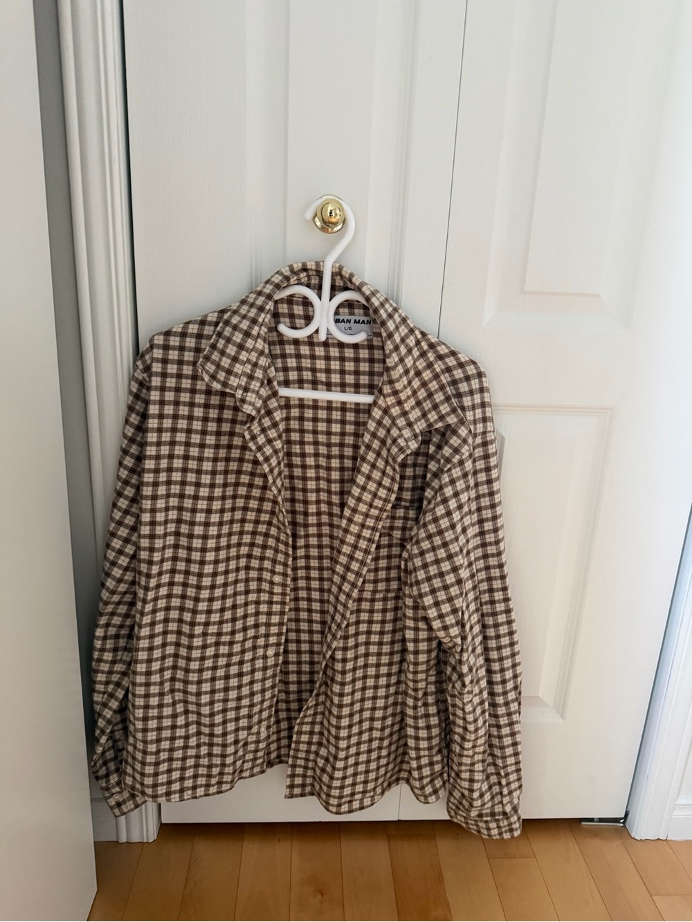 Casual Brown Plaid Blazer Jacket